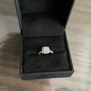 Solid rose gold diamond engagement ring